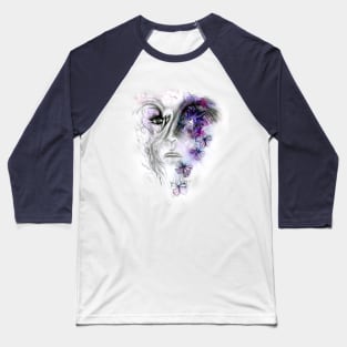 White Swan In Bloom Baseball T-Shirt